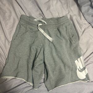 Gray Nike Shorts with Logo